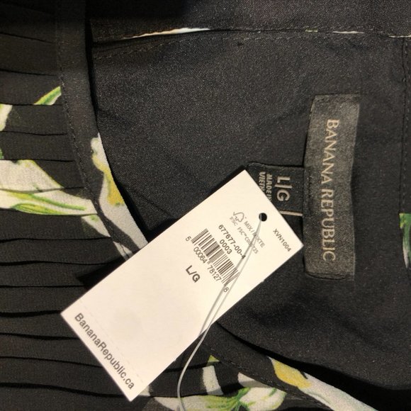 Banana Republic Black Floral Pleated Mini Dress - Picture 7 of 11